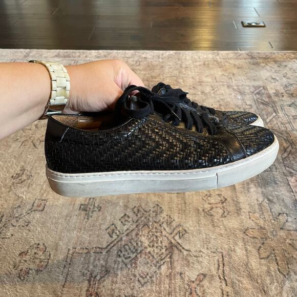 TAFT Sneaker Black Woven Leather EU 39 Low Top Men's Casual Lace-up Sneaker - Picture 13 of 13